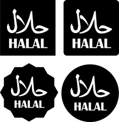Halal sign, sticker and label.