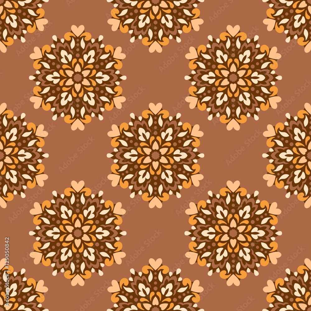 Poster seamless background with abstract ethnic pattern.