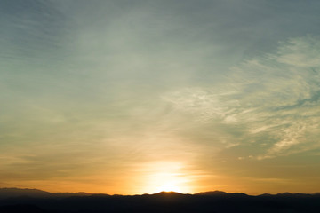 Beautiful moments Before the sun set behind the mountains.