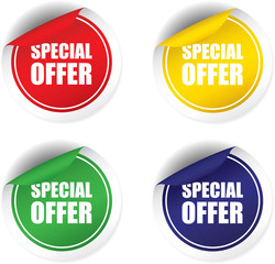 Special offer sticker, button, label and sign set.