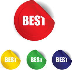 Best sticker, button, label and sign set.