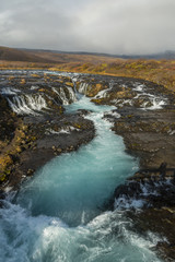 Bruarfoss Waterfall in Iceland.