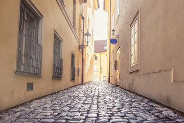 Old narrow street in Prague, Mala Strana
