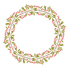 Leaves wreath icon. Plant floral garden decoration and ornament theme. Isolated design. Vector illustration