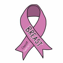 Breast Cancer Awareness pink ribbon illustration