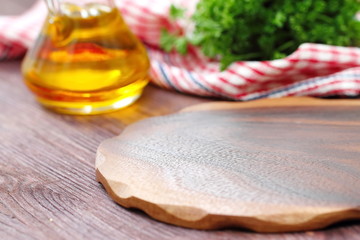 Wooden chopping board as a background