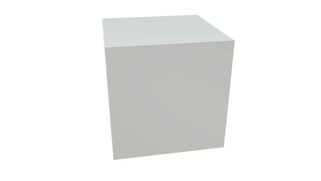 White box isolated on white background. Transportation concept. 3D render HD footage for your design. Alpha matte included.