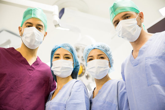 Surgeons in an operating room at a hospital
