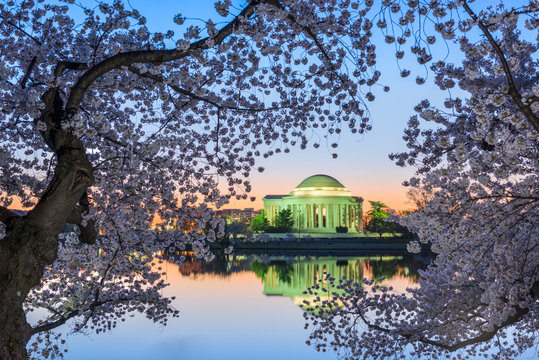 Washington DC at Jefferson Memorial in Spring