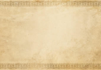 Old  grunge paper texture with decorative border.