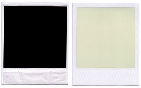 Black polaroid border frame front and back.