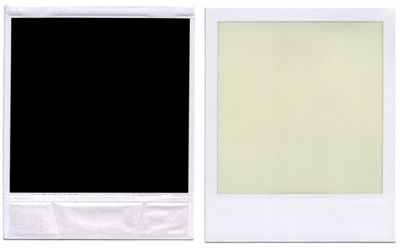 Black Polaroid Border Frame Front And Back.