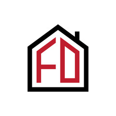 simple initial logo pentagon house