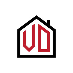 simple initial logo pentagon house