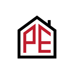 simple initial logo pentagon house