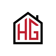 simple initial logo pentagon house