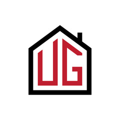 simple initial logo pentagon house