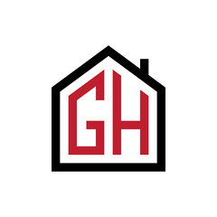 simple initial logo pentagon house