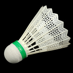 Shuttlecock (Birdie) on Black Background