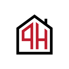 simple initial logo pentagon house