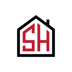 simple initial logo pentagon house