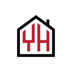 simple initial logo pentagon house