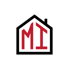 simple initial logo pentagon house