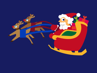 サンタとトナカイのソリ