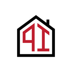 simple initial logo pentagon house