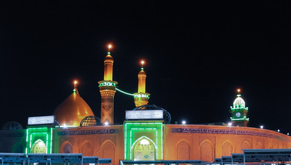 Shrine of Imam Hussain ibn Ali at night, Karbala, Iraq