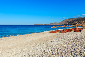 Fototapeta na wymiar Summer morning beach (Albania).