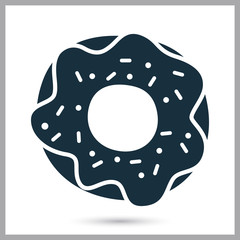 Icing donut icon. Simple design for web and mobile