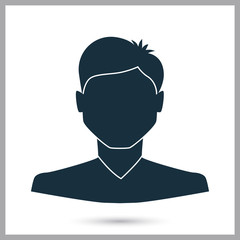 Human male avatar icon. Simple design for web and mobile