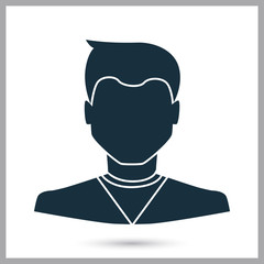 Human male avatar icon. Simple design for web and mobile