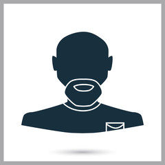 Human male avatar icon. Simple design for web and mobile