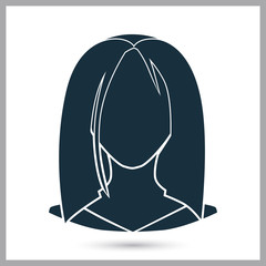 Human female avatar icon. Simple design for web and mobile