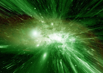 Fototapeta premium Stars, dust and gas nebula in a far galaxy
