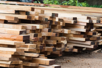 stack of wooden plank
