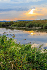 River bank at sunset