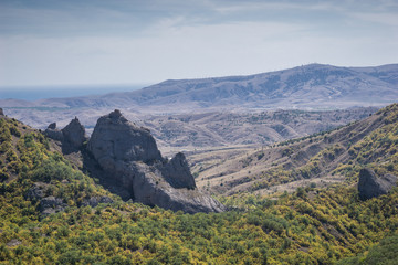 Fototapeta premium Beautiful mountain landscape in sunny day.