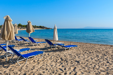Summer morning beach (Chalkidiki, Greece).