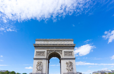 Fototapeta premium PARIS, FRANCE - August 28, 2016 : Arc de triomphe in Paris, one