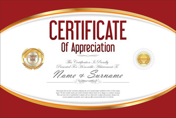 Luxury certificate or diploma template