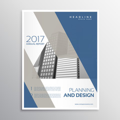 minimal elegant brochure or leaflet template design with blue an