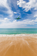 Phuket, Thailand - November 25,  2016: plane landing