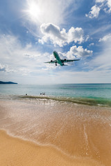 Phuket, Thailand - November 25,  2016: plane landing
