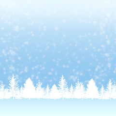 Fototapeta na wymiar クリスマスのモミの木と雪のバックグラウンド