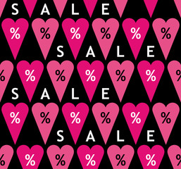 Eye catching Valentine's Day Sale seamless pattern with percent symbols