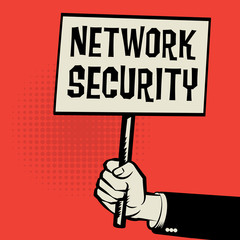 Poster in hand, business concept with text Network Security