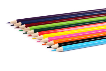 new color pencils isolated on white 